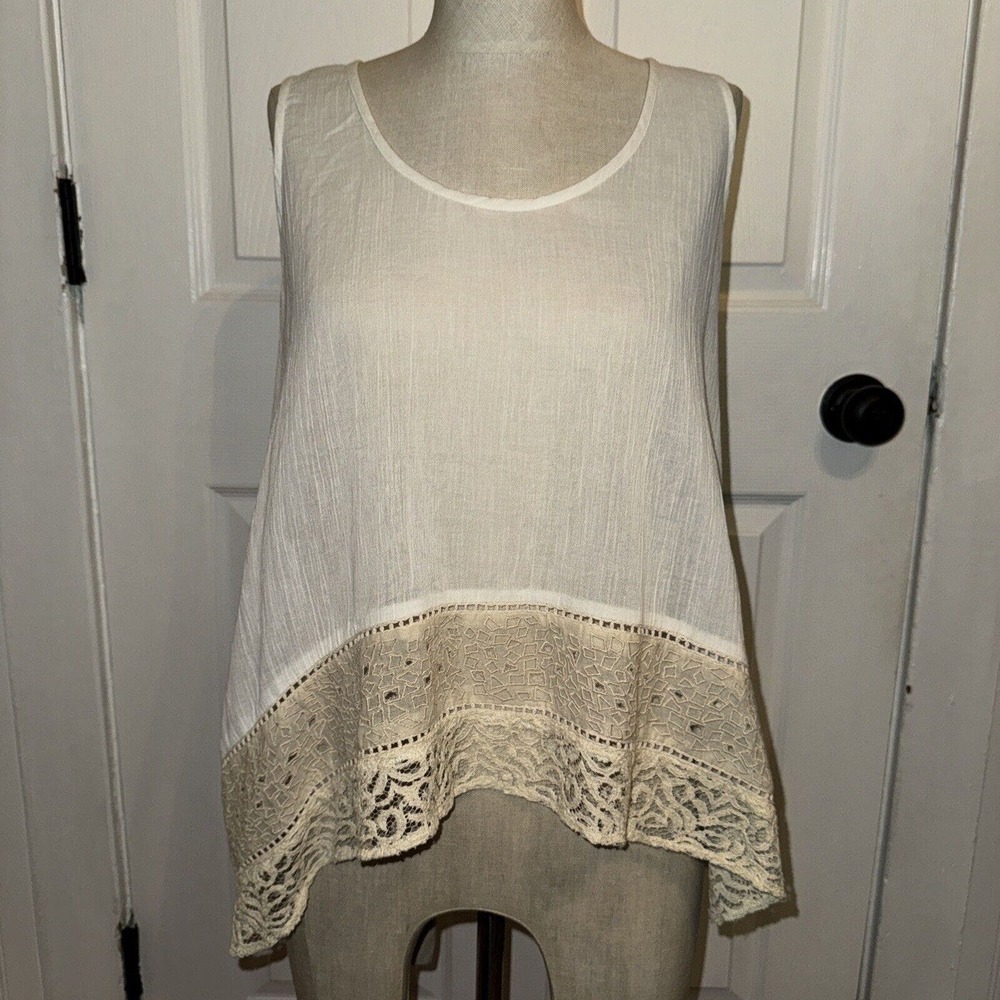 Love‎ Sam 100% Cotton Sleeveless Blouse NEW Size XS Eyelet Trim